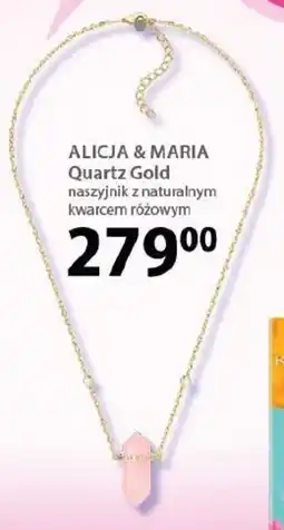 Hebe Alicja & Maria Quartz Gold naszyjnik z naturalnym kwarcem różowym oferta