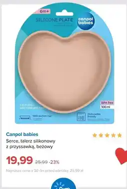 Smyk Talerz silikonowy z przyssawką Serce Canpol babies beżowy oferta