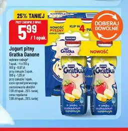 Polomarket Jogurt pitny Gratka Danone o smaku truskawkowo-bananowym oferta