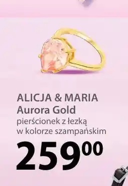 Hebe Pierścionek ALICJA & MARIA Aurora Gold z łezką w kolorze szampańskim oferta