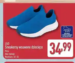 ALDI Sneakersy wsuwane dziecięce L&D niebieskie oferta