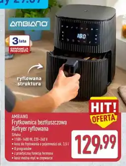 ALDI Frytkownica beztłuszczowa Ambiano Airfryer ryflowana oferta
