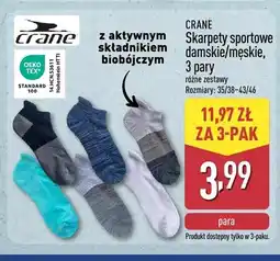 ALDI Skarpety sportowe damskie męskie CRANE 3-pak oferta