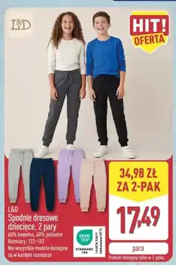 ALDI Spodnie dresowe dziecięce L&D 2-pak oferta