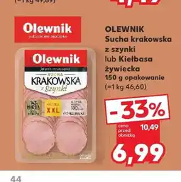 Kaufland Kiełbasa sucha krakowska z szynki Olewnik oferta