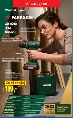 Lidl Wiertarkowkrętarka akumulatorowa Parkside oferta