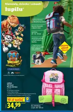 Lidl Zestaw plecak dziecięcy Lupilu Psi Patrol Ryder + koc piknikowy oferta