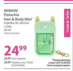 Hebe Mgiełka do włosów i ciała Mimani Pistachio Hair & Body Mist oferta