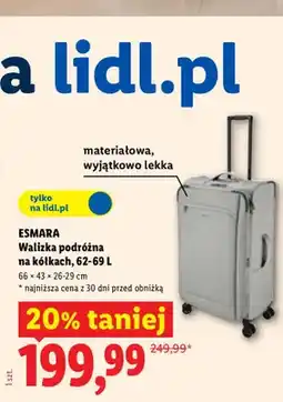 Lidl Walizka podróżna na kółkach Esmara oferta
