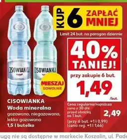 Kaufland Woda mineralna Cisowianka gazowana oferta