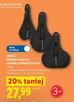 Lidl Siodełko rowerowe z pianką z pamięcią kształtu Crivit oferta