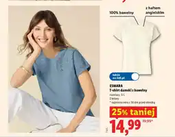 Lidl T-shirt damski z bawełny Esmara oferta