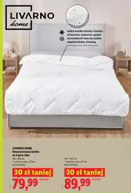 Lidl Kołdra dwuwarstwowa na 4 pory roku Livarno Home 140x200 cm oferta