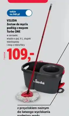 Lidl Zestaw do mycia podłóg z mopem Vileda Turbo ONE oferta