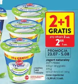 Intermarche Jogurt naturalny ZOTT PRIMO oferta