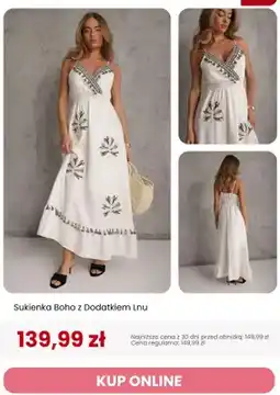 Renee Sukienka Boho z Dodatkiem Lnu Renee oferta