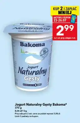 Lewiatan Jogurt naturalny gęsty Bakoma oferta