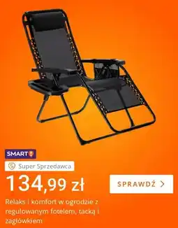 Allegro Fotel ogrodowy regulowany z tacką i zagłówkiem oferta