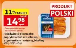 Auchan Polędwiczki z kurczaka: paprykowe lub czosnkowe, z tymiankiem i cytryną, Morlina oferta