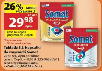Auchan Tabletki lub kapsułki do zmywarki Somat oferta