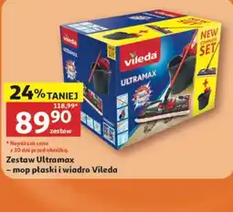 Auchan Zestaw Ultramax - mop płaski i wiadro Vileda oferta