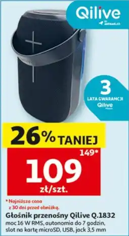 Auchan Głośnik przenośny Qilive Q.1832 oferta