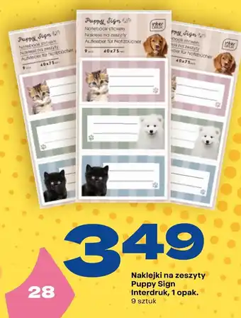 Naklejki na zeszyty Puppy Sign Interdruk