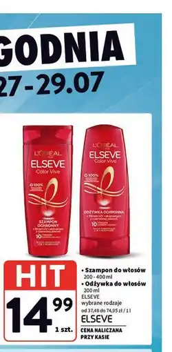 Intermarche Szampon lub Odżywka do włosów L'Oréal Elseve oferta