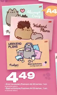 Twój Market Blok rysunkowy Pusheen A4 20 kartek oferta