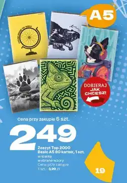Twój Market Zeszyt w kratkę Top 2000 Basic A5 80 kartek oferta