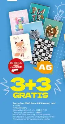 Twój Market Zeszyt w kratkę Top 2000 Basic A5 16 kartek oferta