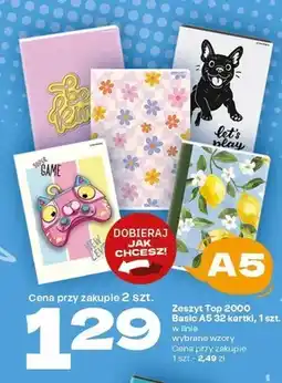 Twój Market Zeszyt w linie Top 2000 Basic A5 32 kartki oferta
