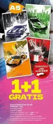 Twój Market Zeszyt Herlitz Fast Car A5 w kratkę 16 kartek oferta