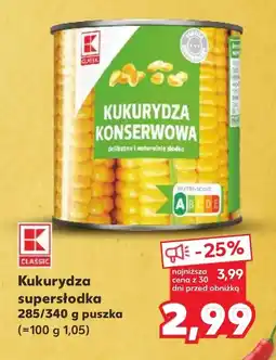Kaufland Kukurydza konserwowa K-Classic oferta