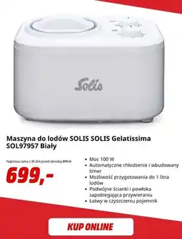 Media Markt Maszyna do lodów Solis Gelatissima biała oferta