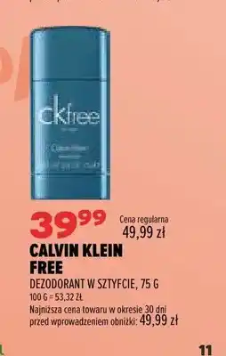 Drogerie Natura Dezodorant w sztyfcie Calvin Klein Free oferta