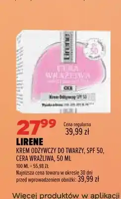Drogerie Natura Krem odżywczy do twarzy Lirene Cera Wrażliwa SPF 50 oferta