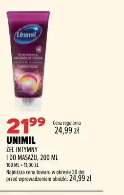 Drogerie Natura Żel intymny i do masażu Unimil oferta