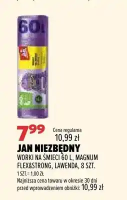 Drogerie Natura Worki na śmieci Jan Niezbędny Magnum Flex&Strong lawenda 8-pak oferta