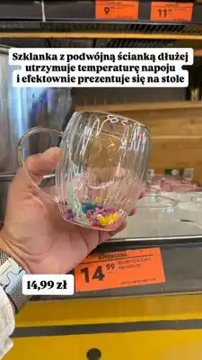 Biedronka Szklanka z podwójną ścianką z kwiatami oferta