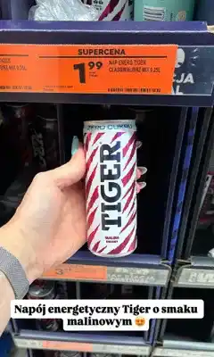 Biedronka Napój energetyczny Tiger Malina Zero Cukru oferta