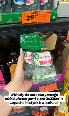 Biedronka Wkłady do odświeżacza powietrza Air Wick Active Fresh Białe Kwiaty oferta