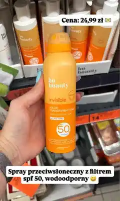 Biedronka Spray przeciwsłoneczny Be Beauty Invisible SPF 50+ oferta