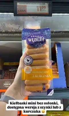 Biedronka Kiełbaski mini z kurczaka bez osłonki Kraina Wędlin oferta