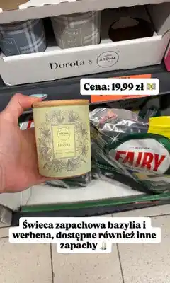Biedronka Świeca zapachowa Aroma Home & Dorota bazylia i werbena oferta