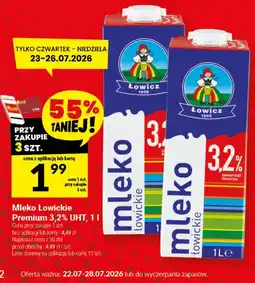 Twój Market Mleko Łowickie Premium 3,2% UHT oferta