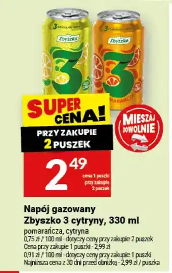 Twój Market Napój gazowany Zbyszko 3 cytryny oferta
