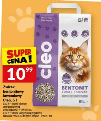 Twój Market Żwirek bentonitowy lawendowy Cleo oferta