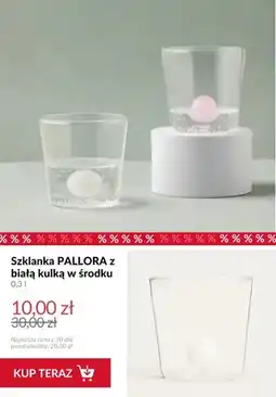 Homla Szklanka Pallora z białą kulką w środku oferta