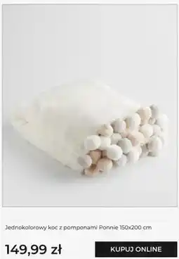 Home&You Koc jednokolorowy z pomponami Ponnie home&you oferta